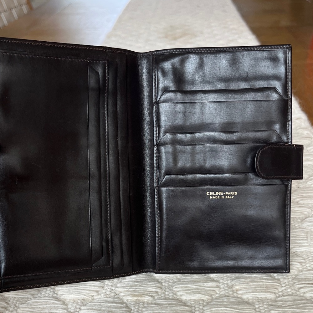 Celine Vintage Dark Leather wallet notebook holder - Picture 5 of 10